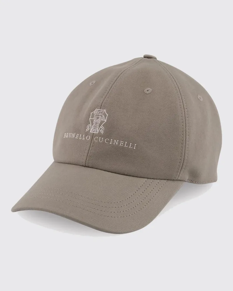 Brunello Cucinelli Baumwoll-Gabardine-Hut mit Logo Kaki