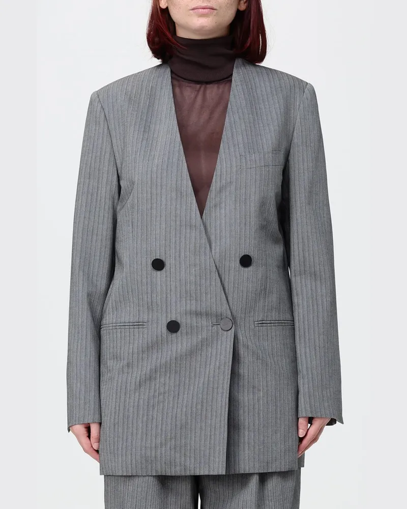 Alberta Ferretti Zweireihiger Blazer im Military-Stil aus Wollmischung Bunt