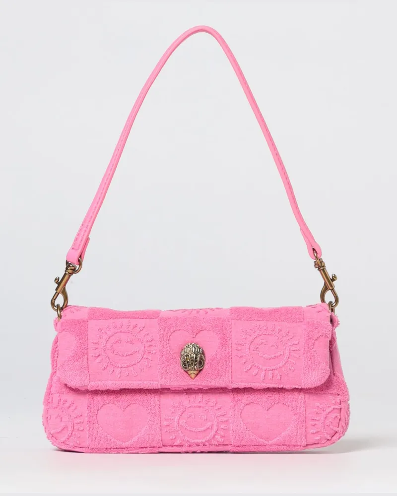 Kurt Geiger Pickle Mini-Schultertasche aus Baumwollfrottee von mit Grafikdruck Fuchsia