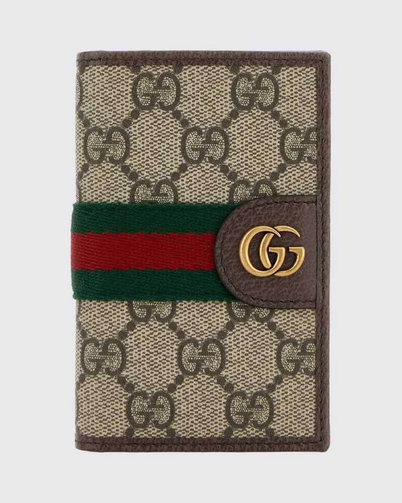 Gucci Bifold-Kartenetui aus GG Supreme-Gewebe mit dem ikonischen Monogramm Beige