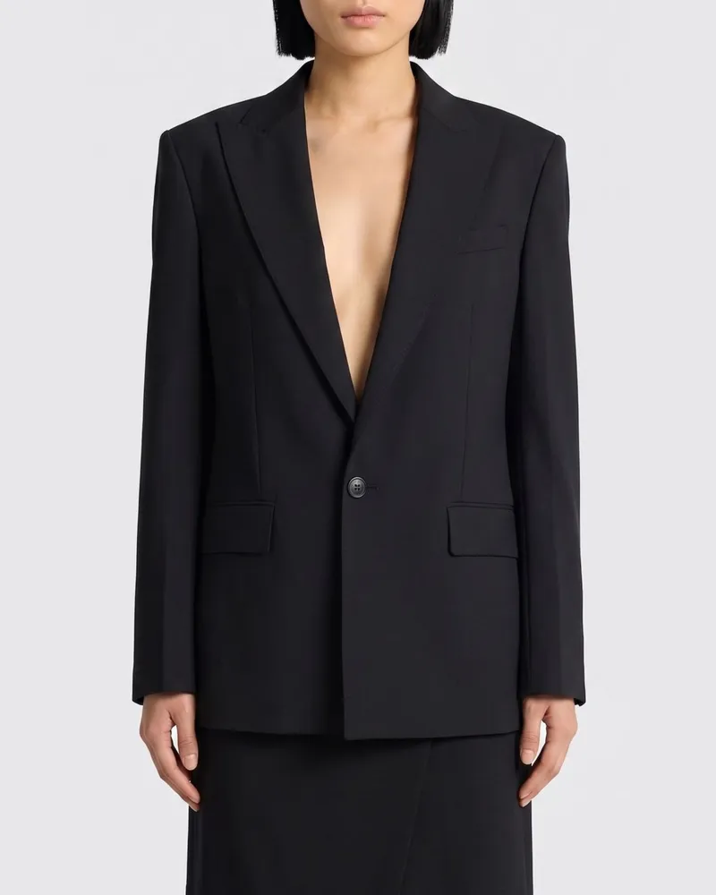 Dsquared2 Cropped-Blazer als Einreiher aus Wollmischung mit Cut-Outs Schwarz