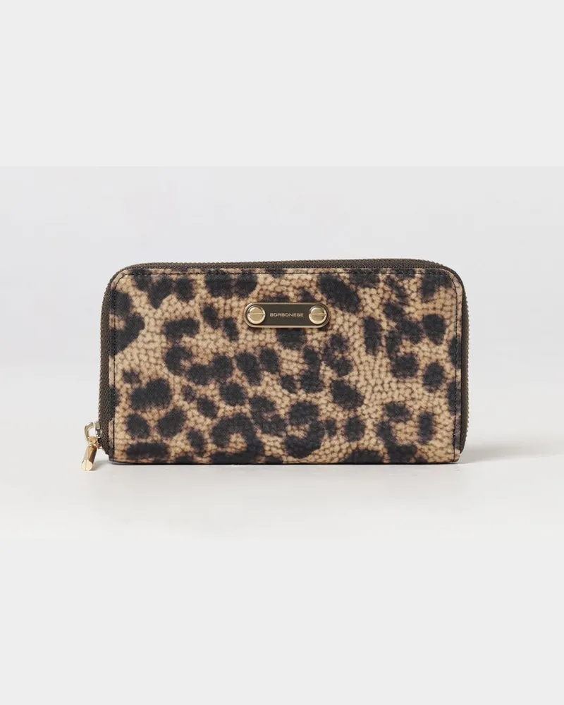 Borbonese Continental Reißverschluss-Geldbörse aus recyceltem Nylon mit Animal-Print Bunt