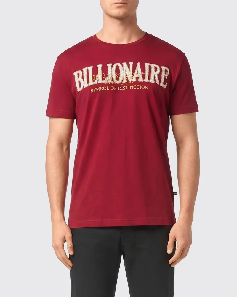Billionaire Baumwoll-T-Shirt mit Logo Amarant