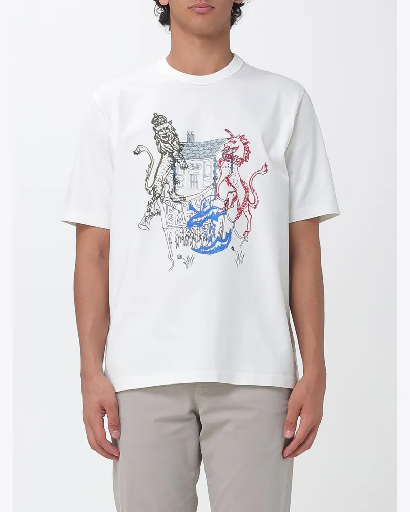 Paul Smith Oversize-T-Shirt Pub Crest aus Baumwolle mit Grafikprint Weiß