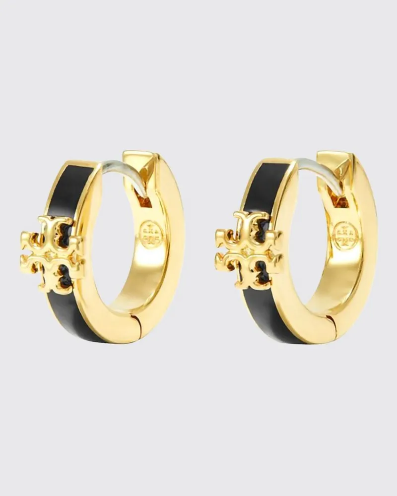 Tory Burch Icon-Creolen von aus emailliertem Messing mit Double-T-Logo Stahl