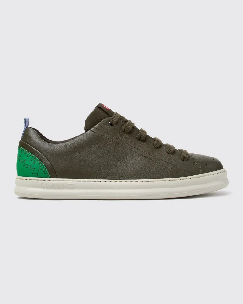 Camper Zweifarbige Low-Top-Sneaker Twins aus Leder mit ultraleichter Sohle Grün