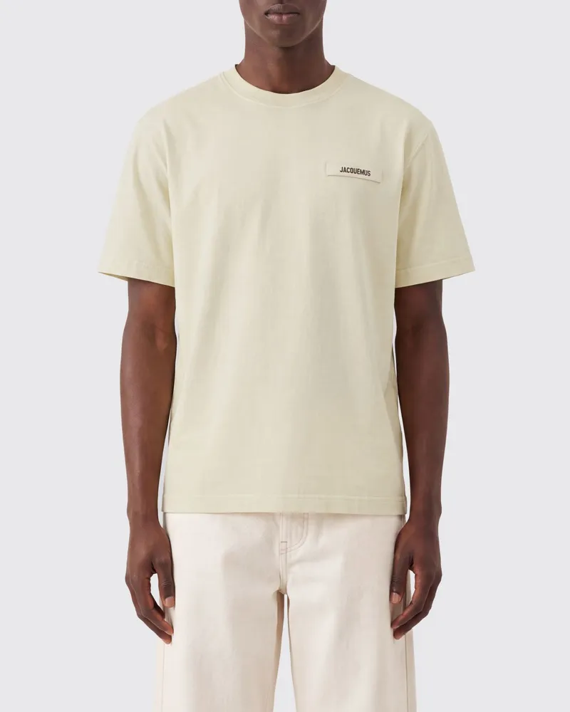 Jacquemus Baumwoll-T-Shirt mit Rundhalsausschnitt und kontrastierendem Applikationslogo Gelb
