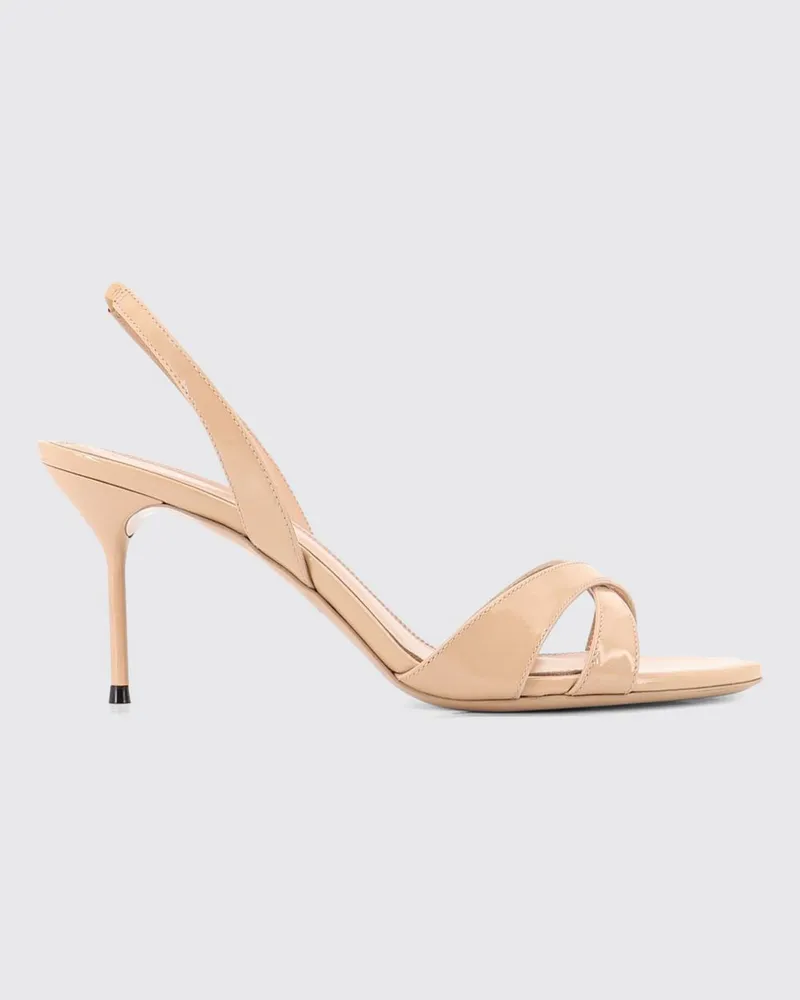 Paris Texas Slingback-Sandalen aus Lackleder mit Stiletto-Absatz Honey
