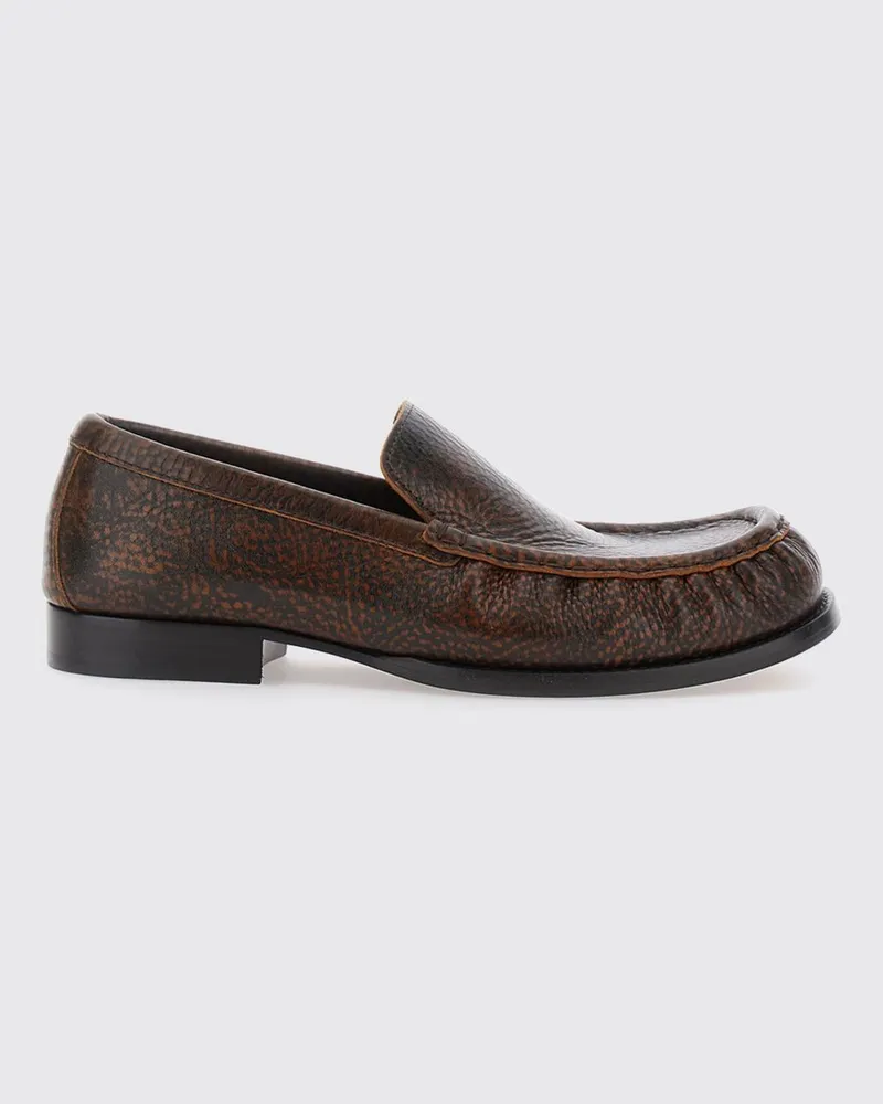 Dries van Noten Loafer aus Kalbsleder mit Used-Effekt Braun
