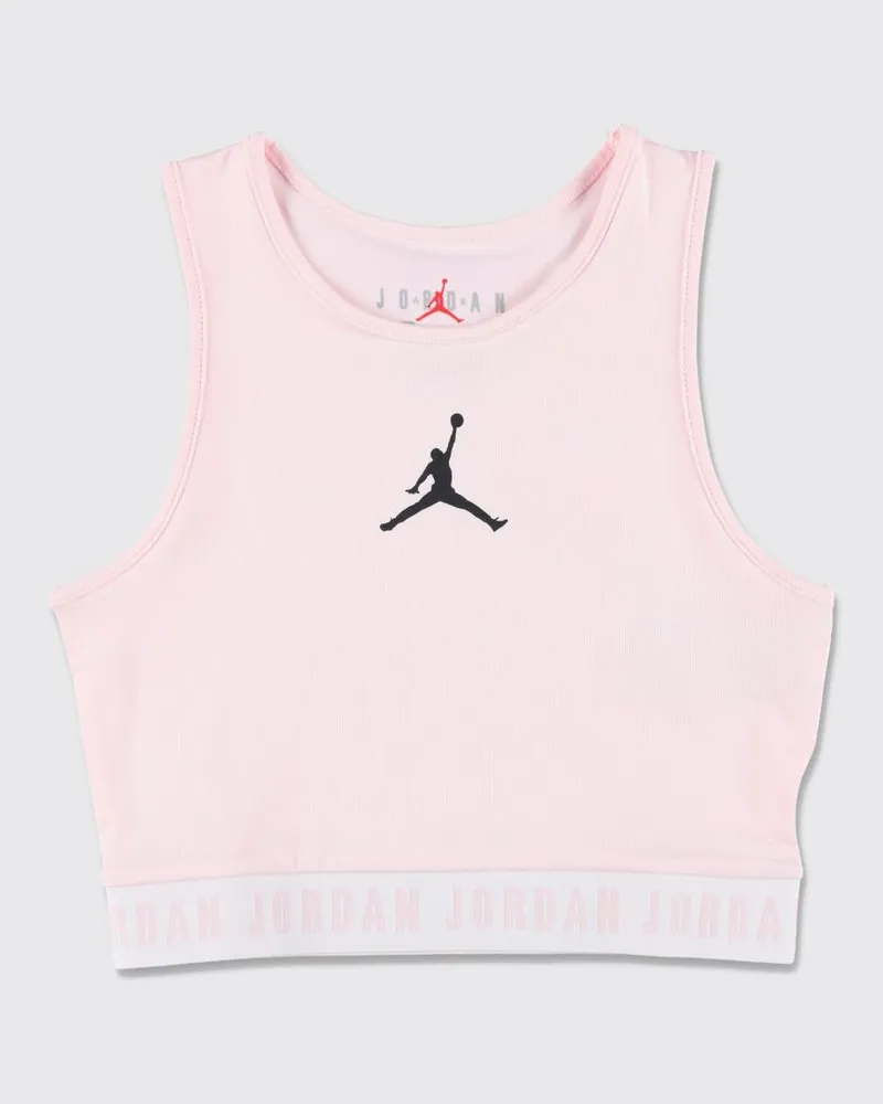 Nike Slim Fit Cropped Top von für Kinder mit freien Schultern und Kontrastlogo Pink