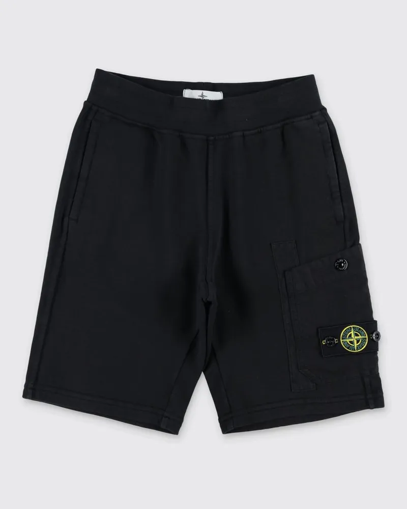Stone Island Baumwoll-Jogging-Shorts Schwarz