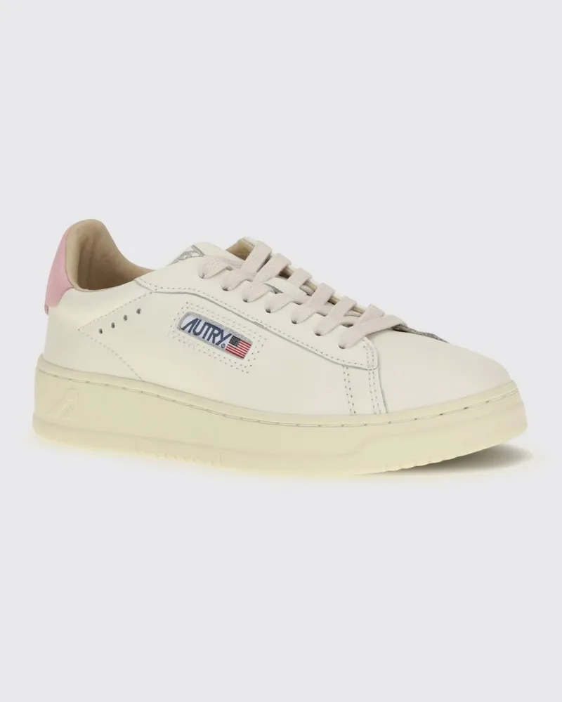AUTRY Dallas Low zweifarbige Kalbsleder-Sneaker mit gepolstertem Low-Top-Knöchel Pink