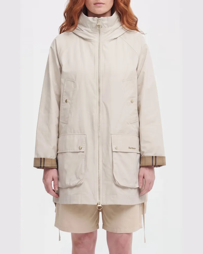 Barbour Kapuzen-Windparka aus Baumwollmischung Nude