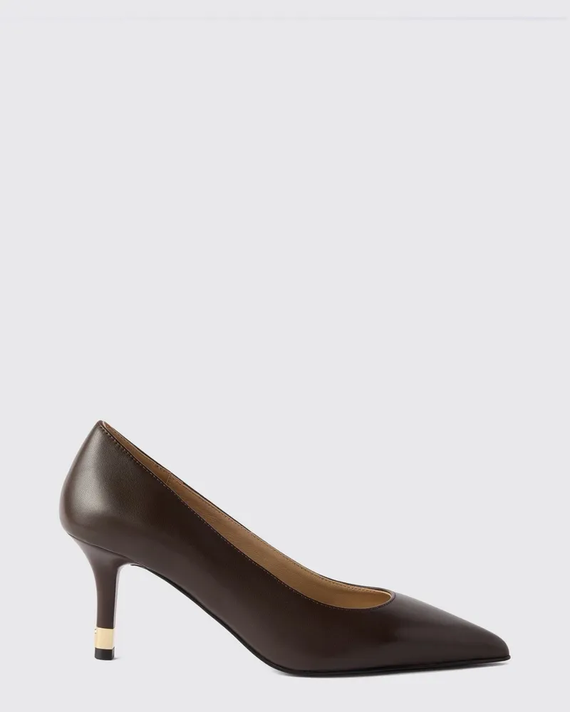 Furla Aria Glattleder-Pumps mit mittlerem Stiletto-Absatz und mandelförmiger Spitze Braun