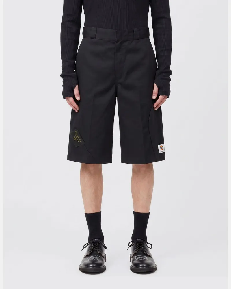 Undercover Chino-Shorts von aus Baumwollmischung mit Gürtelschlaufen und schrägen Taschen Schwarz
