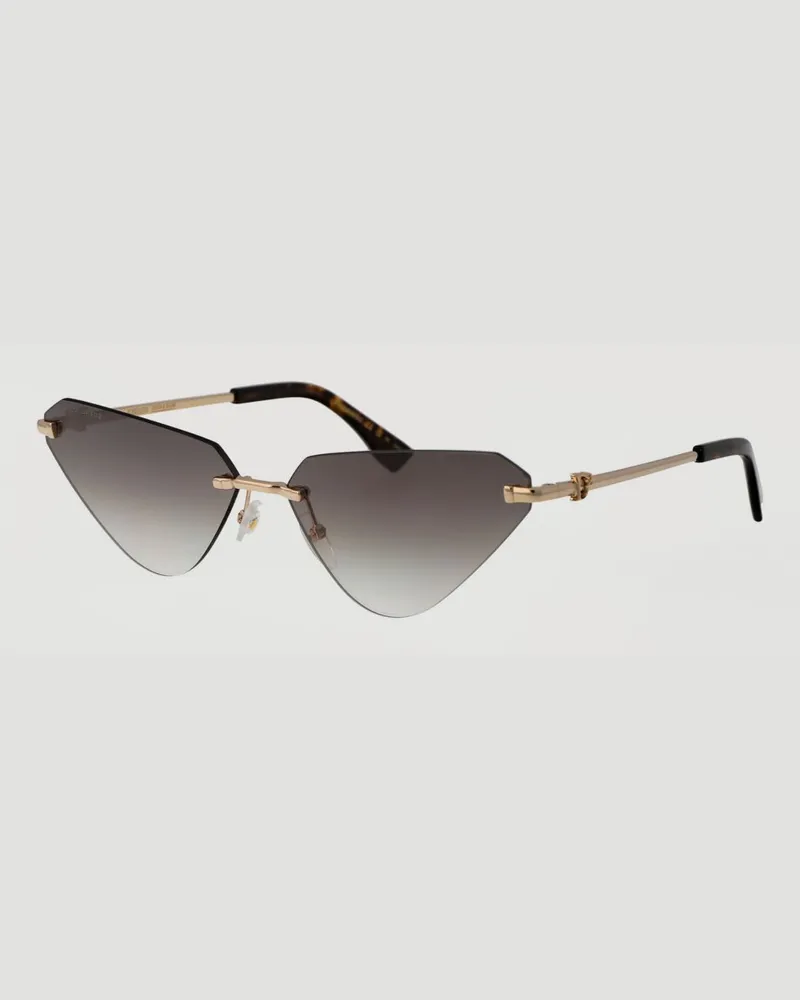 Dsquared2 Cat-Eye-Sonnenbrille aus goldfarbenem Metall mit Verlaufsgläsern Gold
