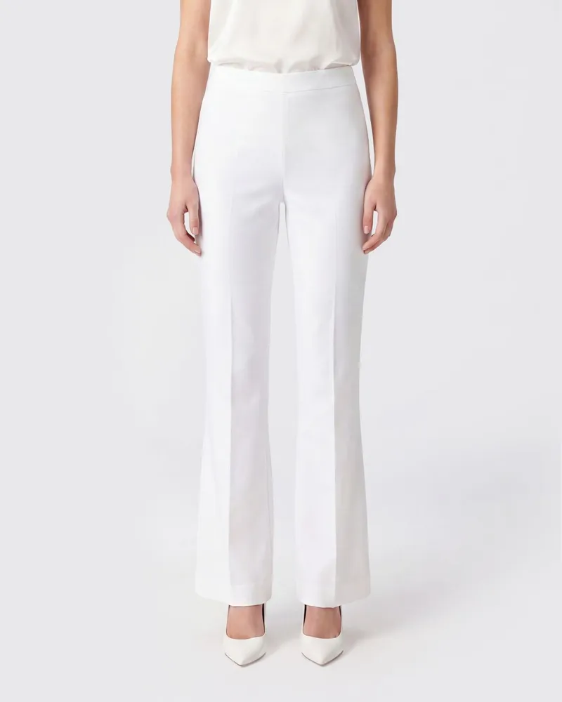 Liviana Conti Crop-Hose aus Baumwoll-Canvas Weiß