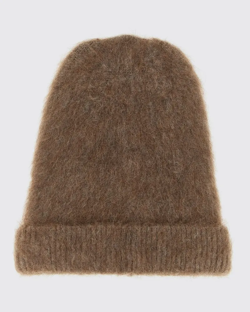 Maison Margiela Beanie aus Wolle und Alpaka mit Bündchen und Four Stitches Braun