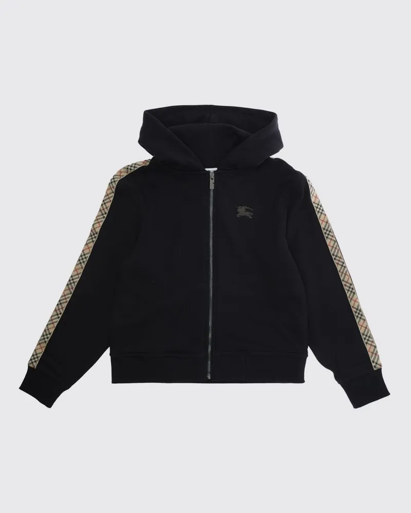 Burberry Kapuzenjacke aus Baumwolle mit EKD-Logo für Jungen Schwarz