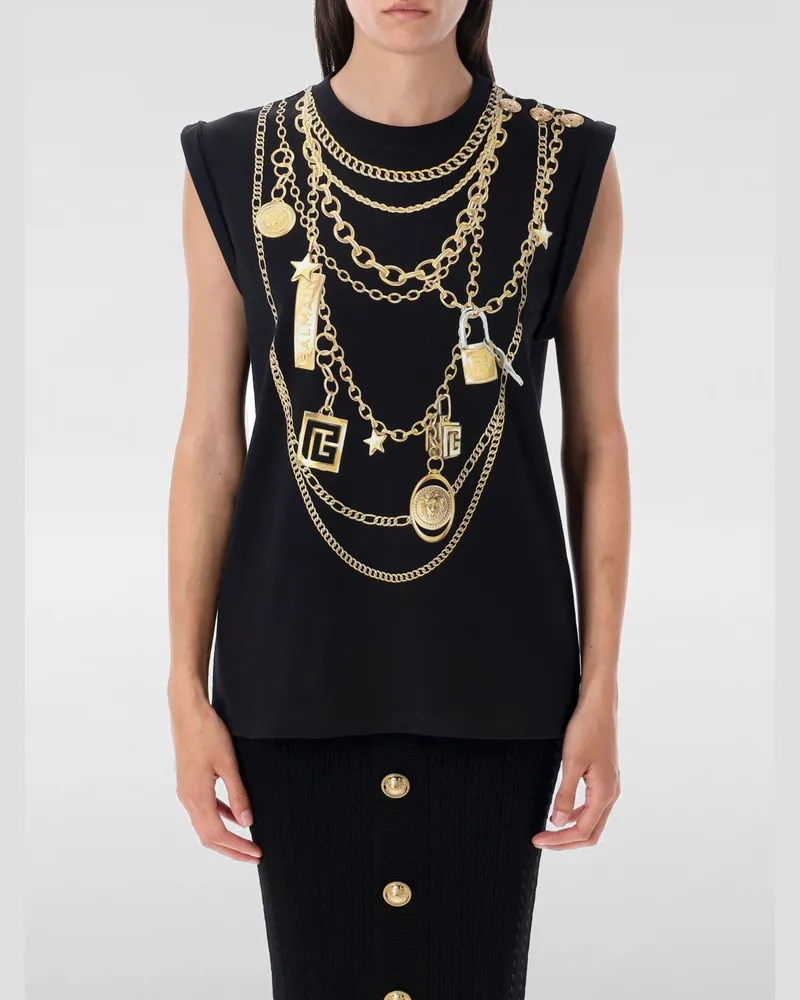 Balmain T-shirt damen Schwarz