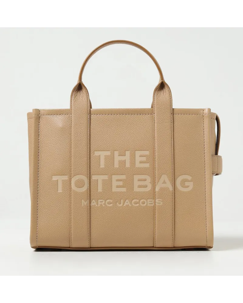 Marc Jacobs The Medium Tote Bag aus genarbtem Leder Braun