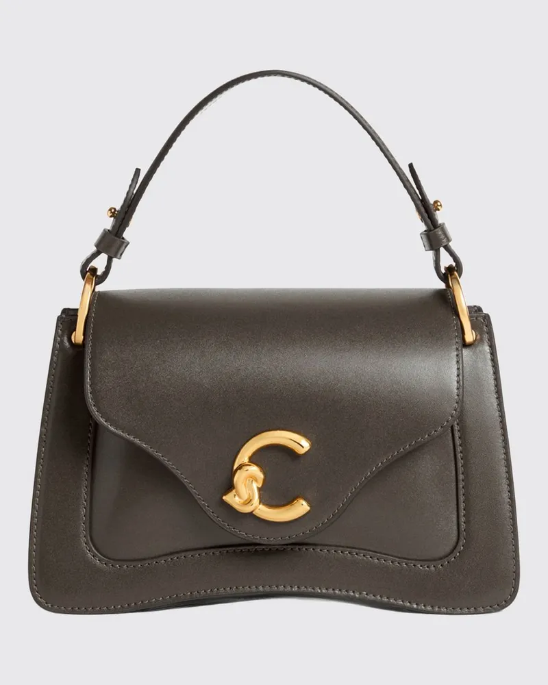 Coccinelle Kleine C-Me Handtasche aus Rindsleder mit abnehmbarem Schultergurt Grau