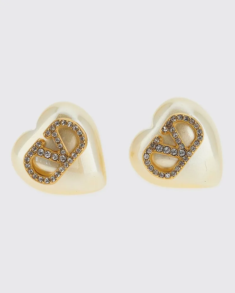 Valentino Garavani VLogo Signature Herz-Ohrstecker mit Kristallen Gold