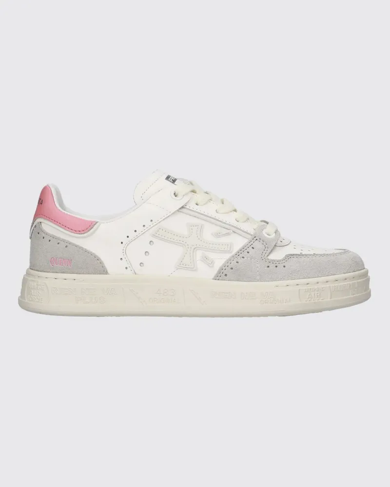 Premiata Quinnd Perforierte Leder-Sneakers Pink