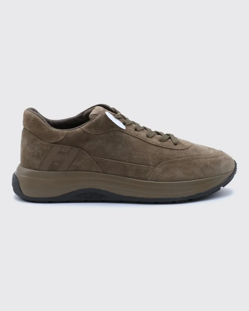 Hogan Hi-Light Sneaker aus Kalbsveloursleder mit Ton-in-Ton-H-Logo Burnt