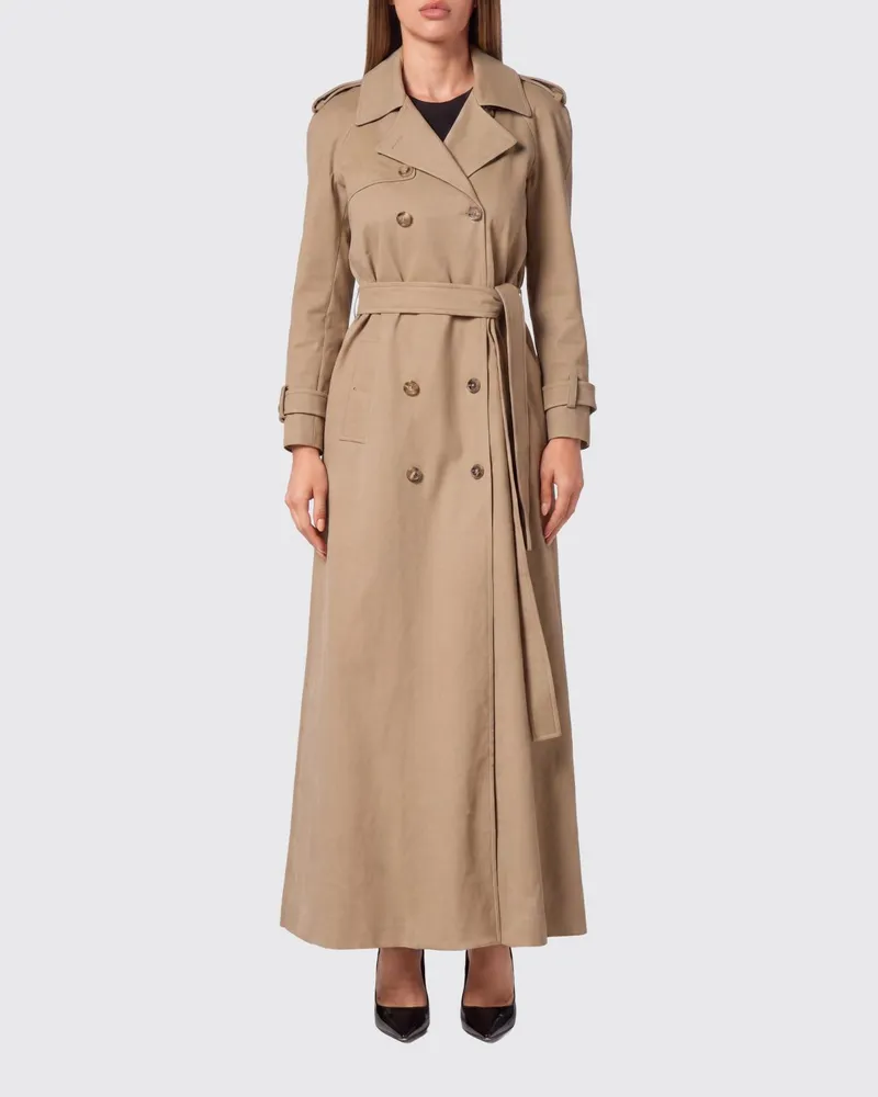 Philipp Plein Zweireihiger Baumwolltrenchcoat Beige