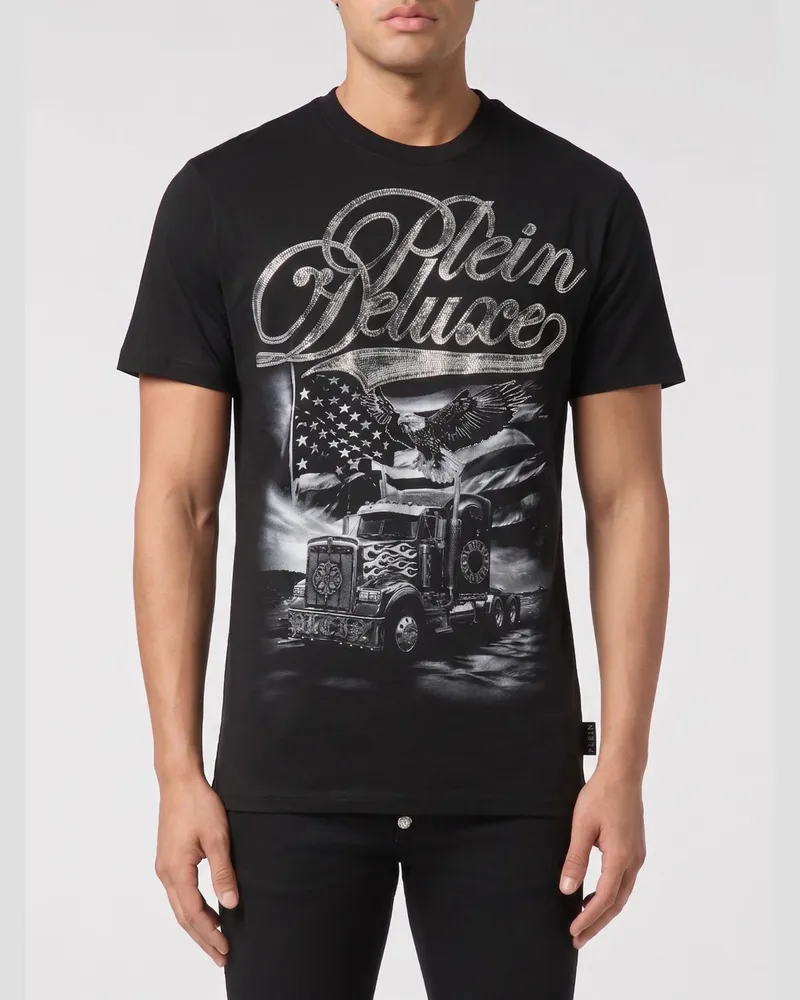 Philipp Plein T-Shirt mit Strass-Logo Schwarz