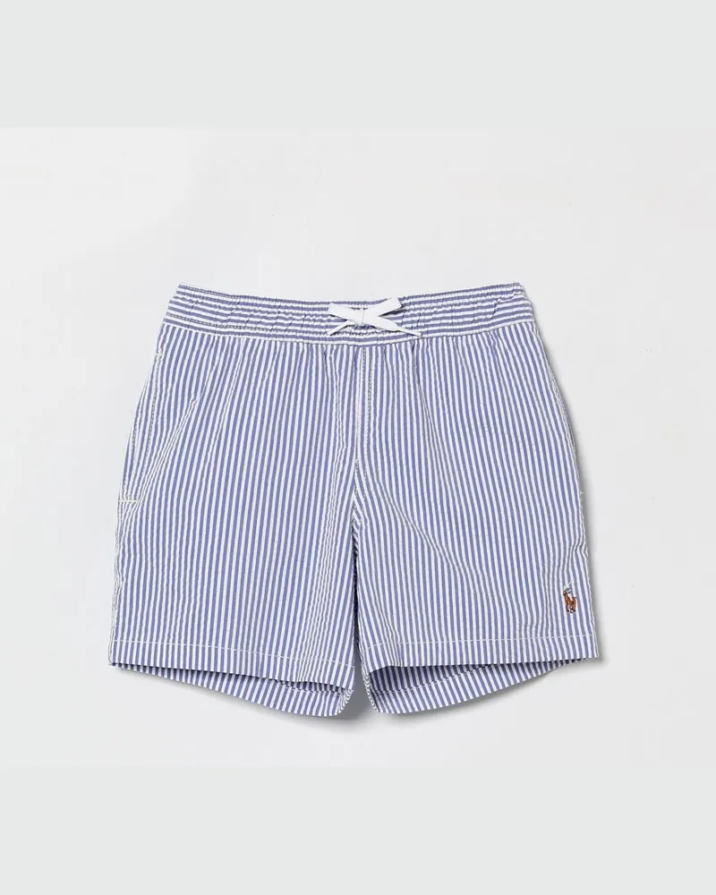 Ralph Lauren Gestreifte Badeshorts aus recyceltem Polyester Blau