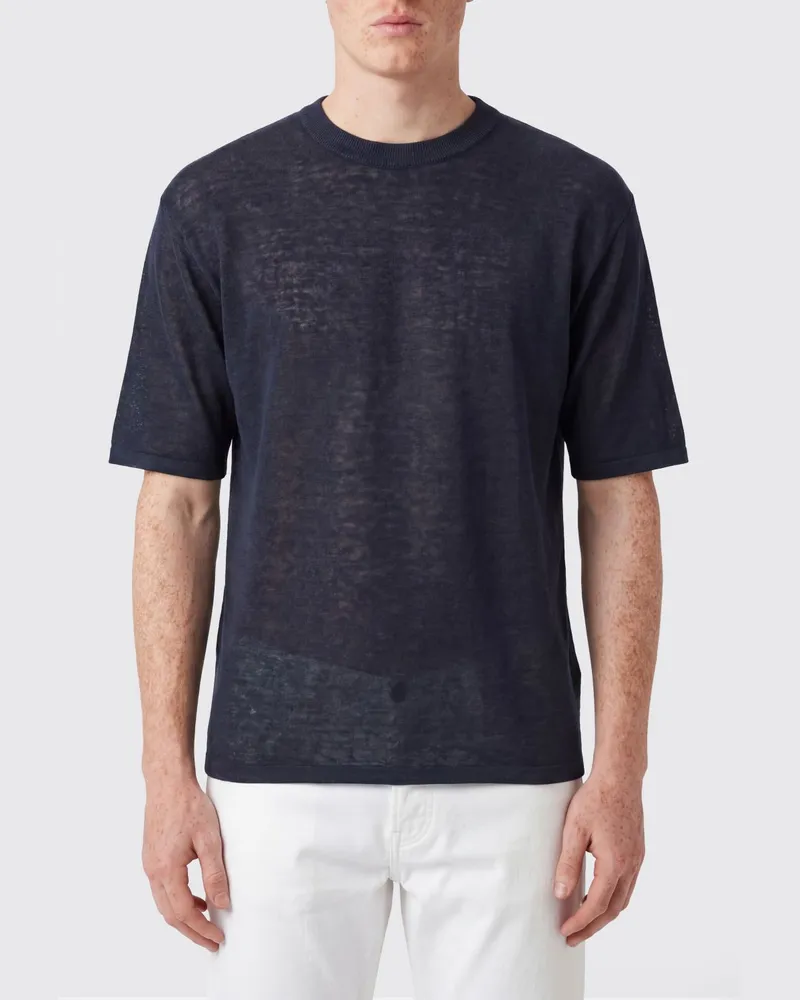 Roberto Collina Leinen-T-Shirt Blau