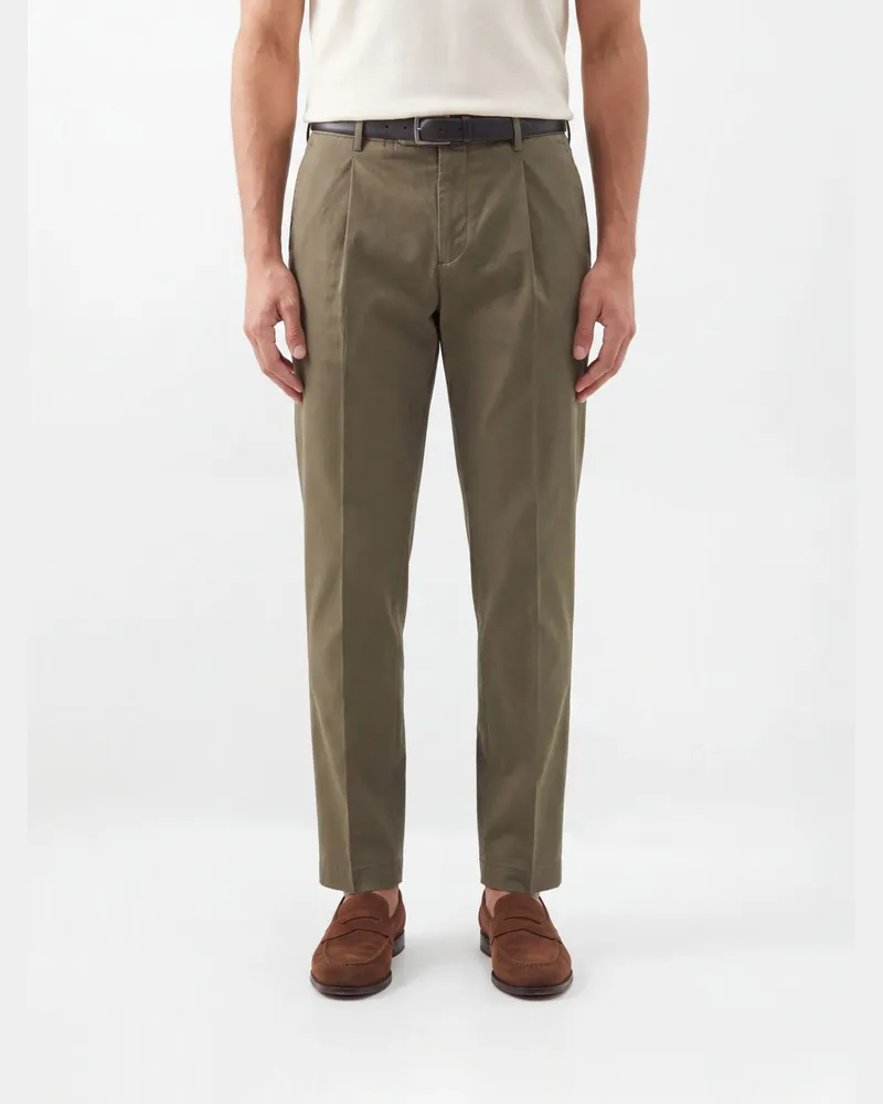 PT TORINO Maßgeschneiderte Hose aus Baumwollmischung Stretch Military