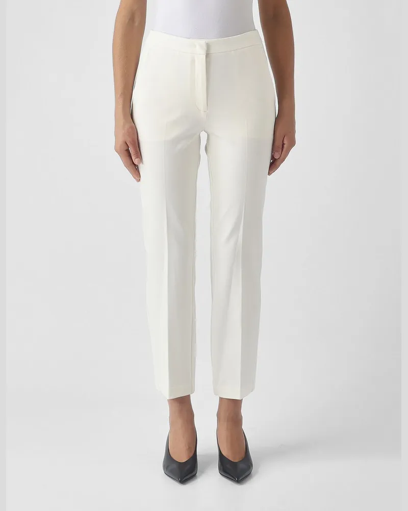 Twin-Set Hoch taillierte, verkürzte Skinny-Jersey-Hose Perle