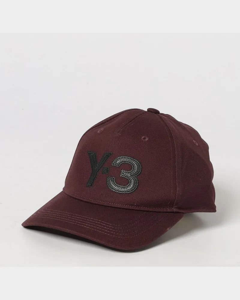 Y-3 Baseballkappe aus Baumwolle mit kontrastierendem Logo und verstellbarem Riemen Rot