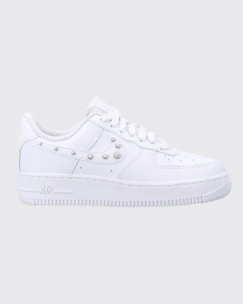 Nike Air Force 1 '07 Sneakers aus genarbtem Leder mit synthetischen Perlen Weiß