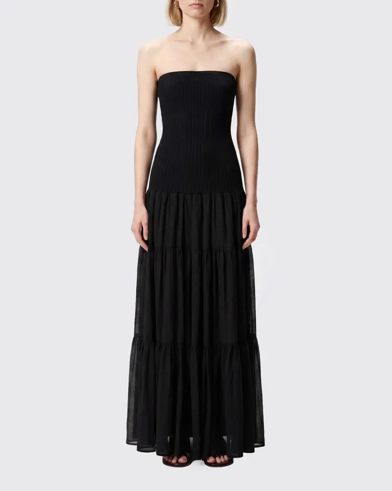 Pinko Langes Kleid aus Seidenmischung Schwarz