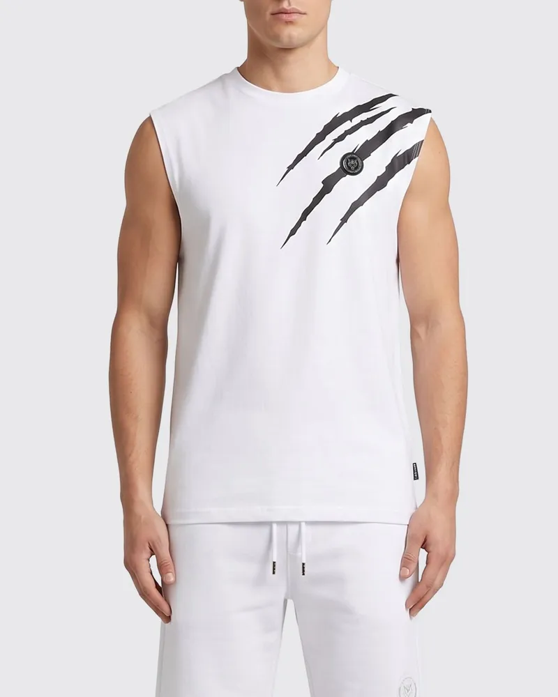 Philipp Plein Bedrucktes Baumwoll-Tanktop Weiß