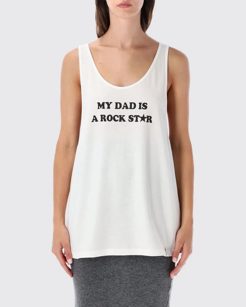 Stella McCartney Oversize-Tanktop aus Baumwolle mit kontrastierendem Logo-Print Weiß