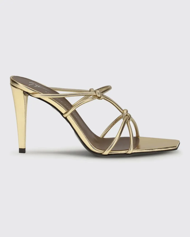 Giuseppe Zanotti Mules aus laminiertem Leder Gold
