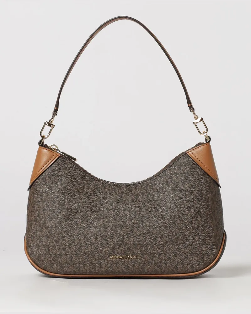 Michael Kors Jet Set Tasche aus beschichteter Baumwolle mit MK-Monogramm Braun
