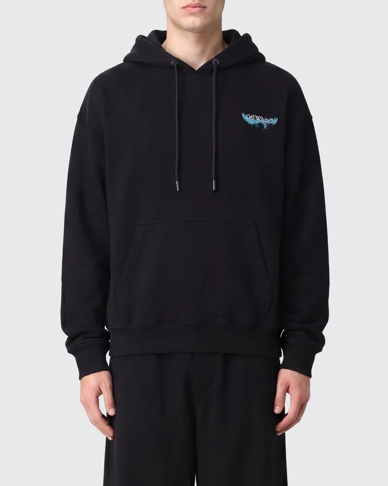 OFF-WHITE Relaxed Fit Hoodie aus Baumwolle mit Arrow-Logo Schwarz