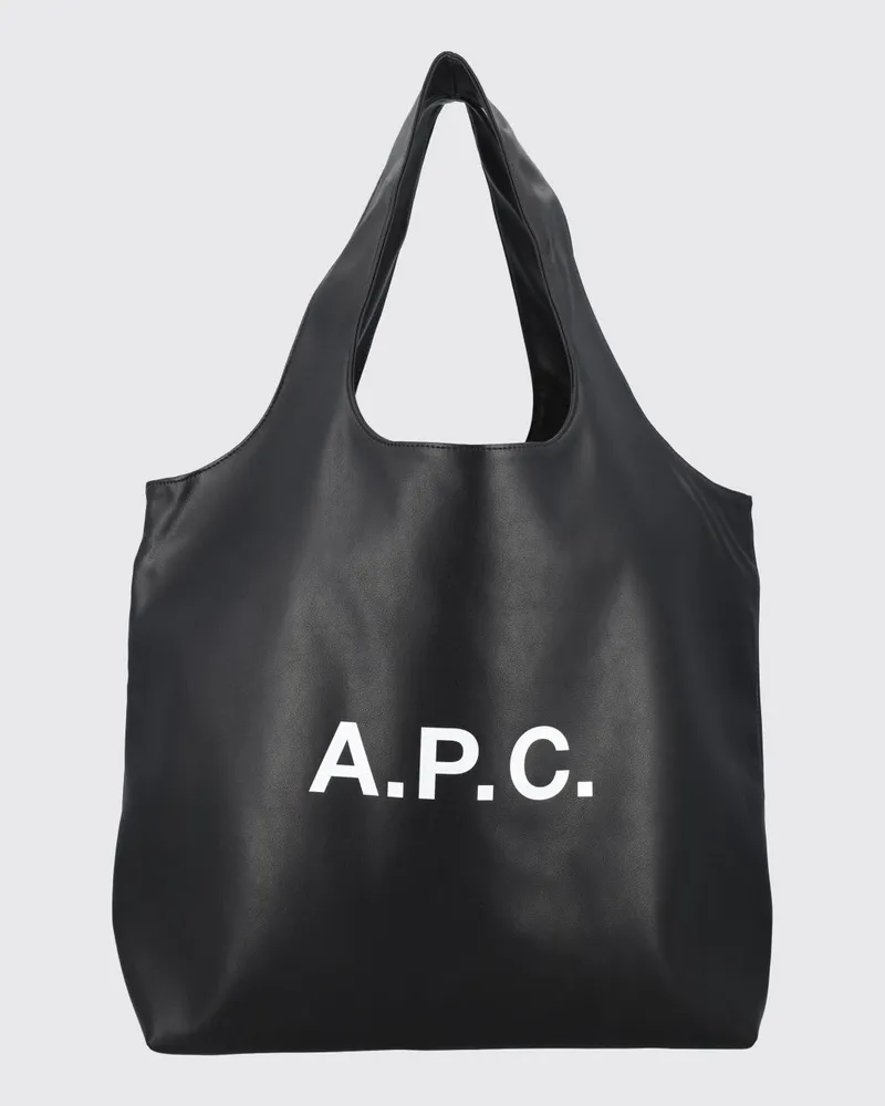 A.P.C. Kleine Ninon Tote-Bag aus recycelten Materialien mit gedrucktem Logo Schwarz