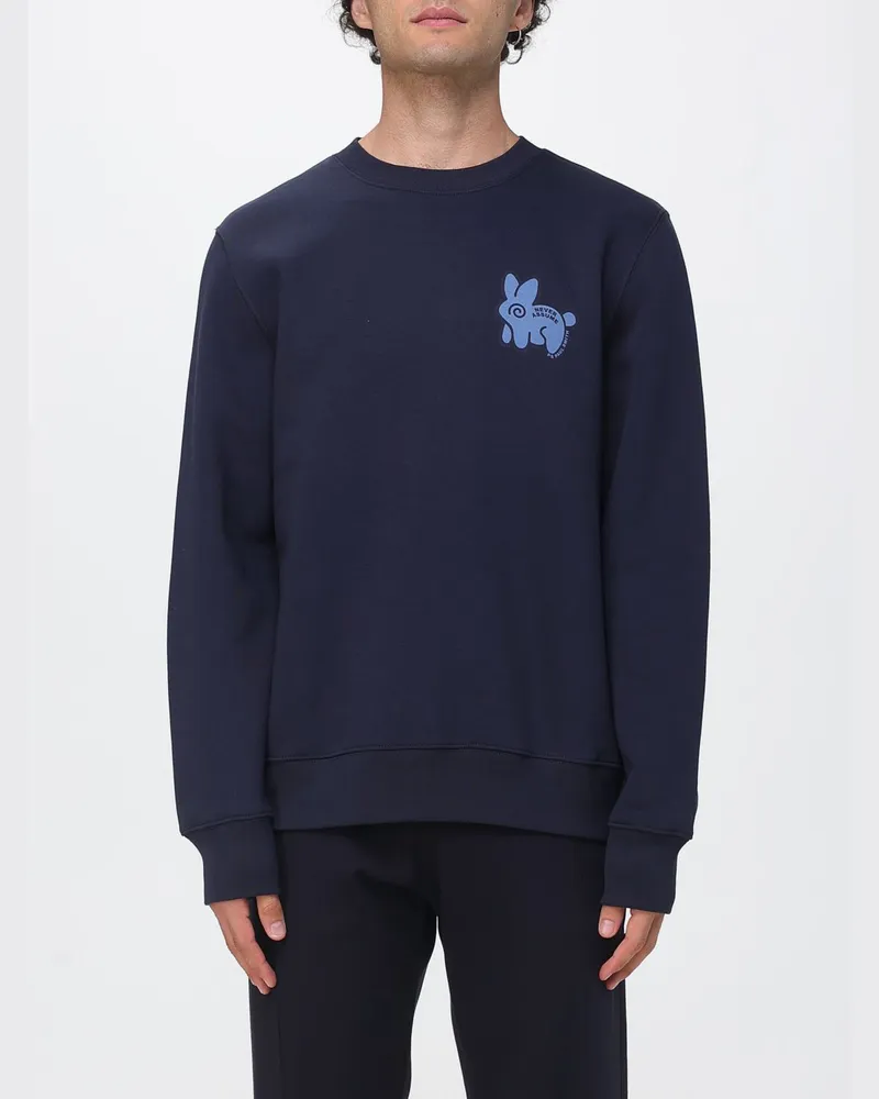 Paul Smith Sweatshirt aus Baumwollmix mit Rundhalsausschnitt und Kontrastlogo Navy