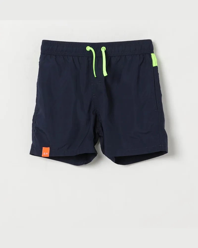 Sun68 Nylon-Boxer-Badehose mit Logo Blau