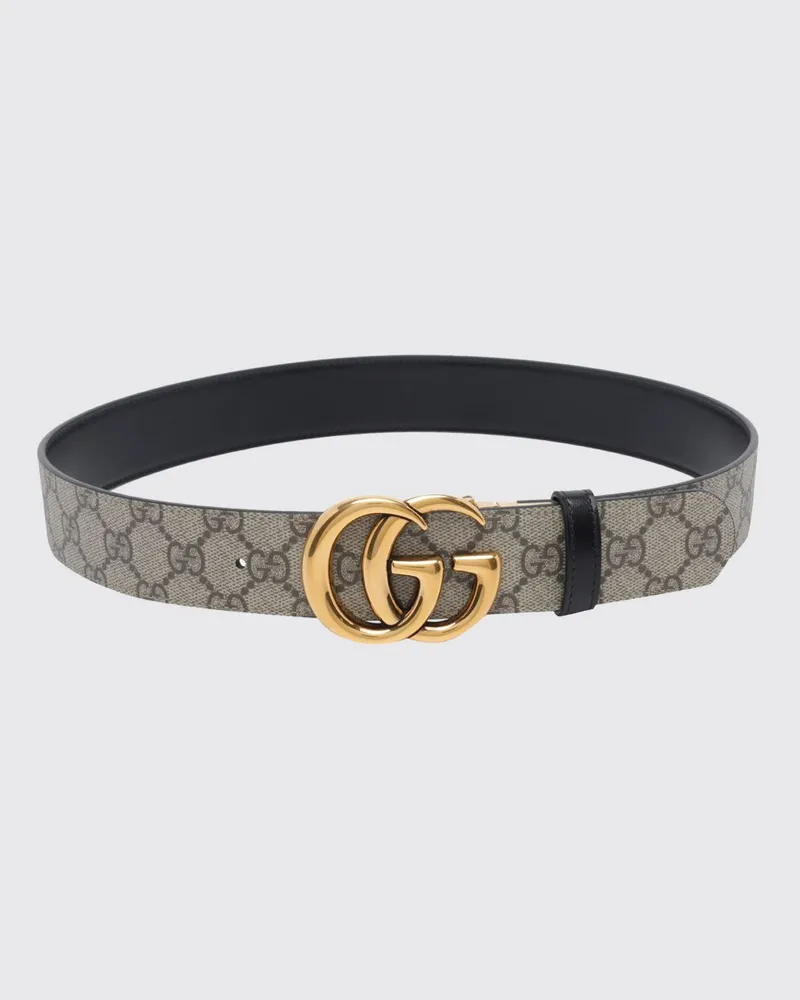 Gucci GG Marmont Wendegürtel aus Supreme-Canvas mit Monogramm-Schnalle Grau