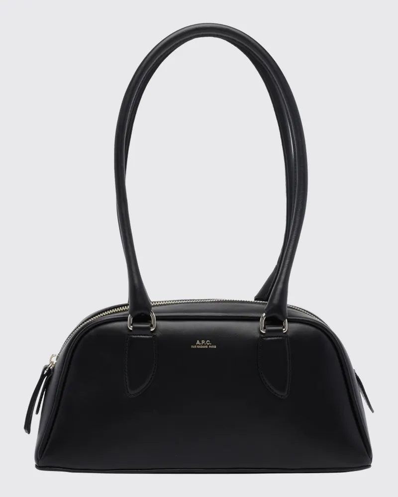 A.P.C. Abgerundete Paloma Schultertasche aus Leder mit doppeltem Henkel Schwarz