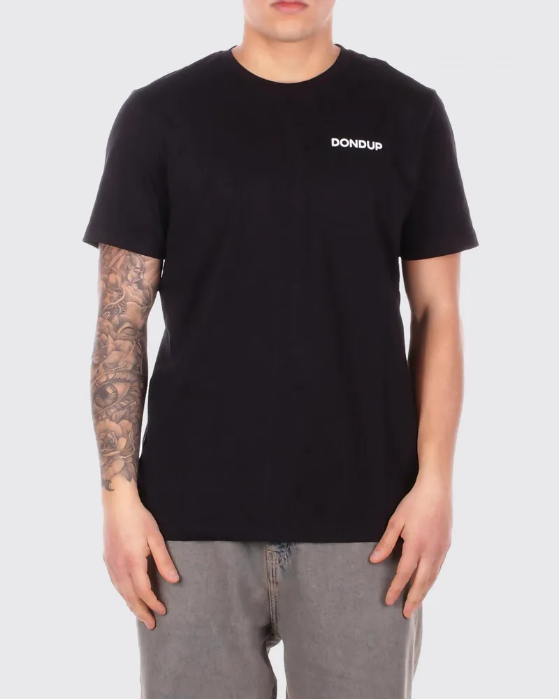 Dondup Rundhals-T-Shirt aus Baumwolle Schwarz