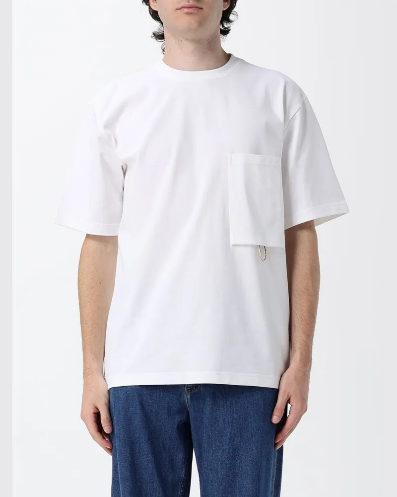 Bottega Veneta Baumwoll-T-Shirt mit Rundhalsausschnitt und überschnittenen Schultern Weiß